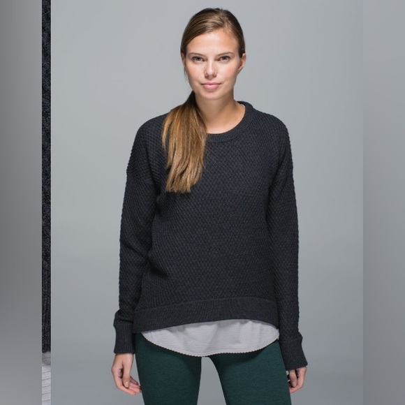 Womens black Lululemon Yogi Crew Sweater size 8 - Picture 1 of 12